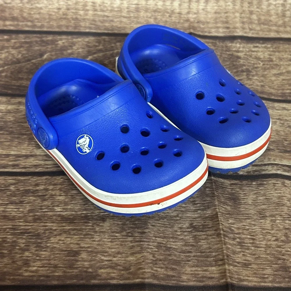 Crocs‎ Kid's Unisex Crocband Clog Bolt Croslite- US Kid's C 4 USA Red White Blue
